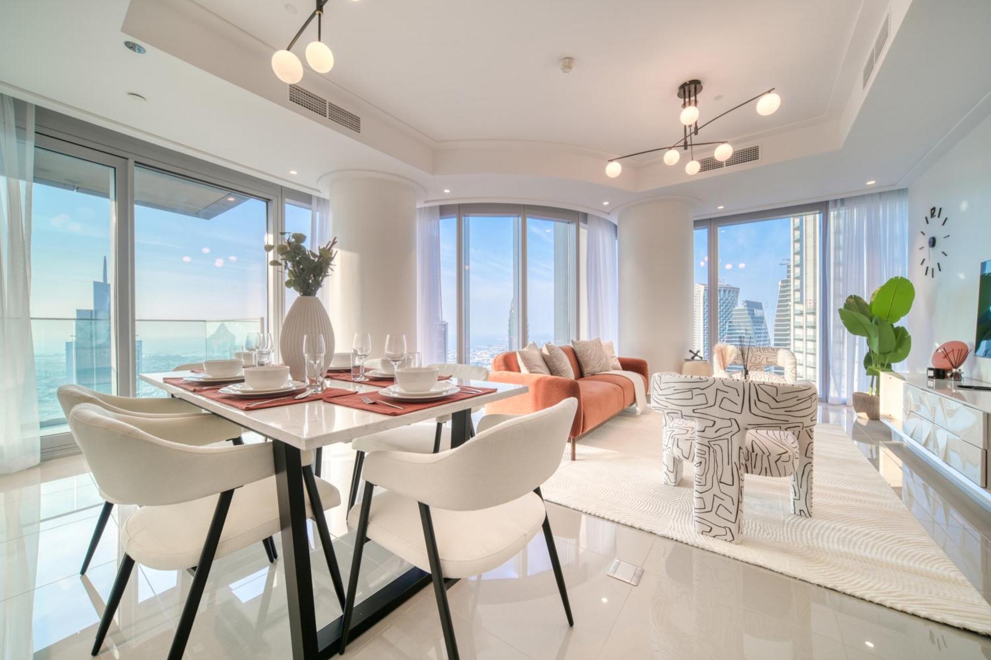 Downtown Luxury - Stunning Burj Khalifa & Sea View - 5 Minutes Walk To Dubai Mall Zewnętrze zdjęcie